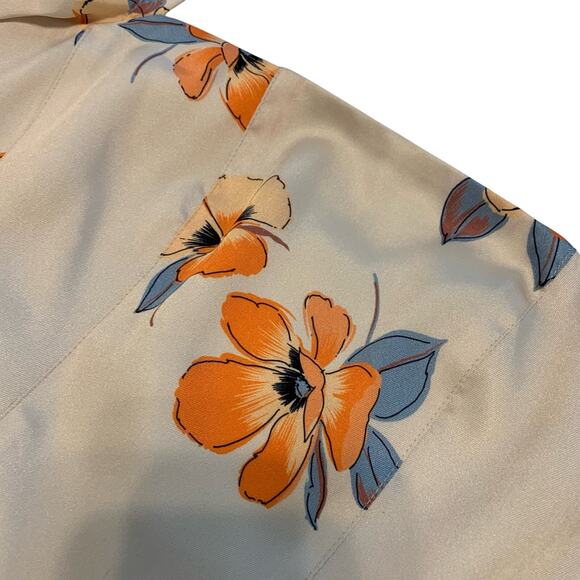 Nicholas Cream Floral Puff Sleeve Crop Top Blouse Size 2 - Picture 2 of 7